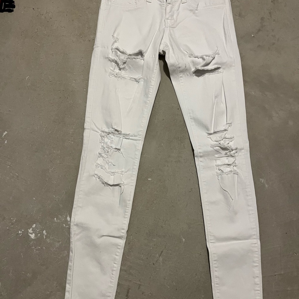 Flying Monkey White Distressed Skinny Jeans